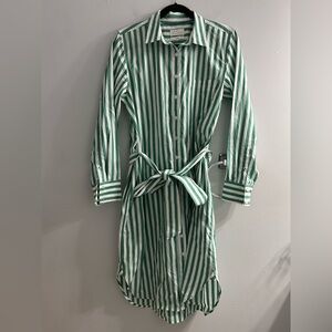 J crew Relaxed-fit crisp cotton poplin shirt-dress in stripe